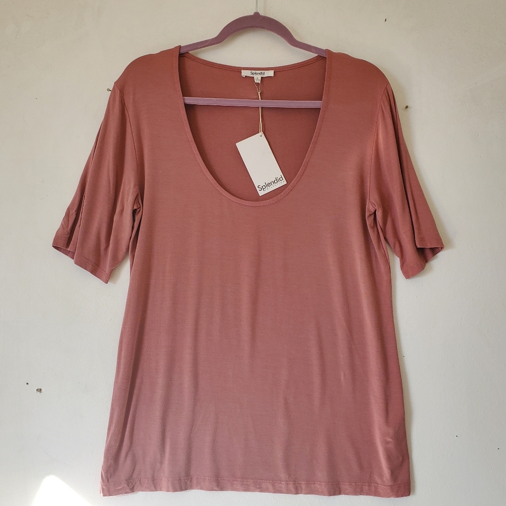 New Splendid Sienna Soft Stretchy Viscose Top Blouse Casual Small NWT‎